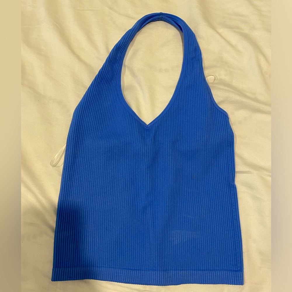 Blue one strap tank top
